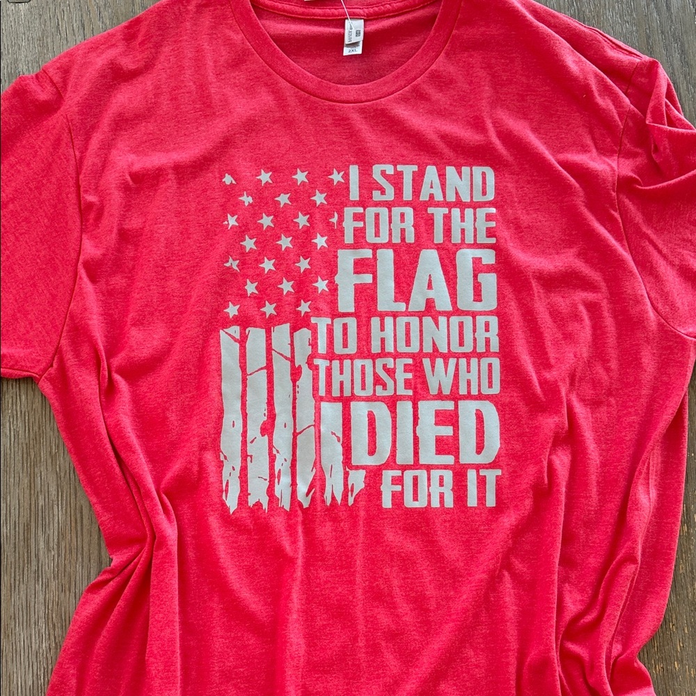 Red Patriotic Graphic Tee - Military support - Made in the USA 🇺🇸